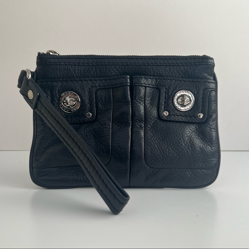 Marc by Marc Jacobs Turnlock Clutch, Black Leather